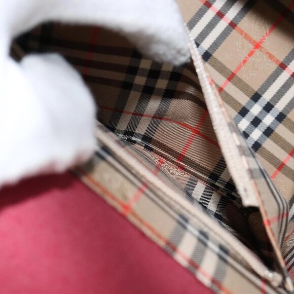 BURBERRY Hand Bag Leather Bordeaux Silver Auth - Picture 11 of 16